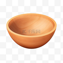 木碗建模器皿元素立体免扣图案