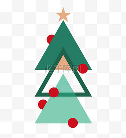 圣诞节图形图片_圣诞节图形色块圣诞树