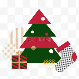 风格几何图片_创意几何拼接圣诞装饰圣诞节圣诞