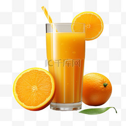 橙汁图片图片_橙汁鲜榨ai绘画元素立体免扣图案