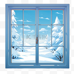 冬天窗户纹理元素立体免扣图案