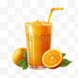鲜榨木瓜汁图片_橙汁鲜榨纹理元素立体免扣图案