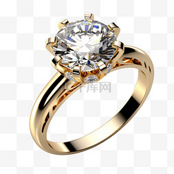 戒指钻石几何元素立体免扣图案