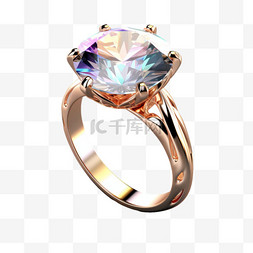 戒指真实钻石元素立体免扣图案