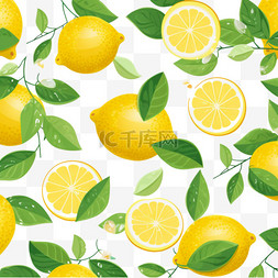 柠檬图案图片_黄色柠檬无缝背景