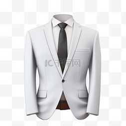 白色衬衫图片_男式西装配白色衬衫、领带和夹克