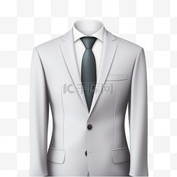 男式西装配白色衬衫、领带和夹克