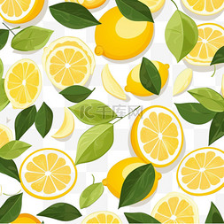 黄色柠檬无缝背景