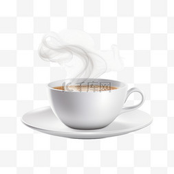 咖啡蒸汽烟图片_白色隔烟逼真咖啡杯