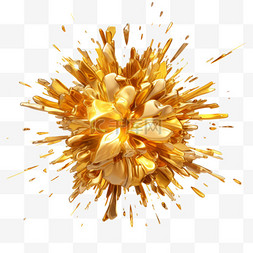 金色装饰立体图形图片_爆炸金色图形元素立体免扣图案