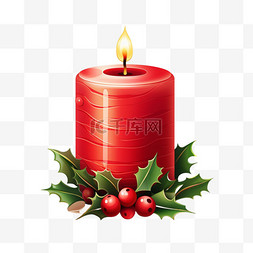 蜡烛圣诞3d元素立体免扣图案