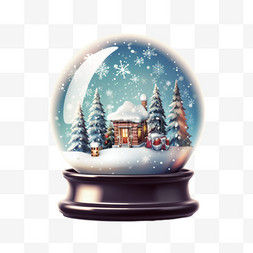 水晶球圣诞图片_水晶球圣诞几何元素立体免扣图案
