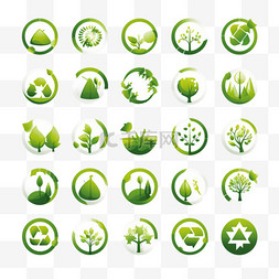绿色环境图标收藏