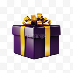 紫色深图片_带黄色蝴蝶结的深紫色礼物