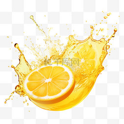 汁水溢出图片_现实主义的果汁或黄色水
