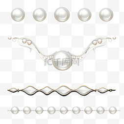 珍珠质感珠宝元素立体免扣图案
