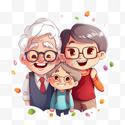 卡通医生老年图片_国际祖父母日插图动画片