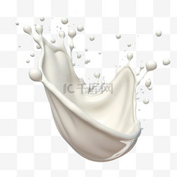牛奶水花素材元素立体免扣图案