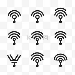 wifi白色图标图片_Wifi图标设置。简单的设计字形标