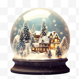 水晶球圣诞装饰元素立体免扣图案