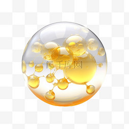 气泡分子写实元素立体免扣图案
