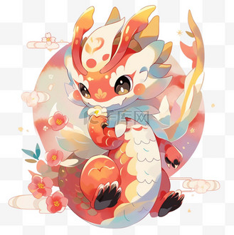 吉祥龙图片素材_吉祥新年春节新年卡通龙可爱龙幼龙扁平