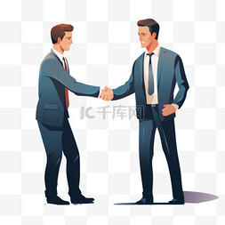 握手做生意的两个人