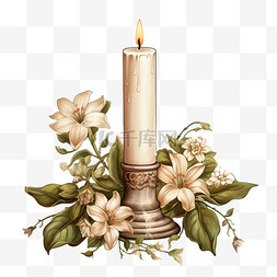 蜡烛装饰图片_烛台蜡烛图形元素立体免扣图案
