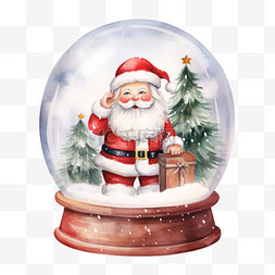 圣诞水晶球水晶球图片_圣诞水晶球卡通元素立体免扣图案