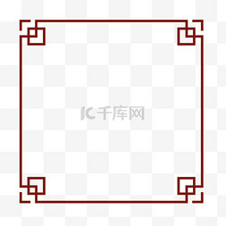 国风中式花纹方形边框装饰元素