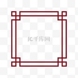 国风中式花纹方形边框装饰元素