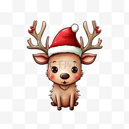 几何驯鹿图片_造型圣诞驯鹿免扣元素装饰素材