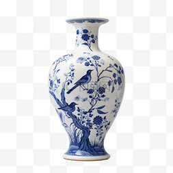 瓷器纹理花瓶元素立体免扣图案