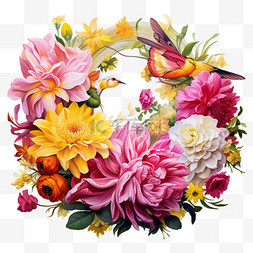 色彩花卉3d免扣元素装饰素材