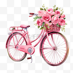 合成花朵图片_自行车合成花朵元素立体免扣图案