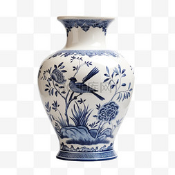 瓷器创意花瓶元素立体免扣图案