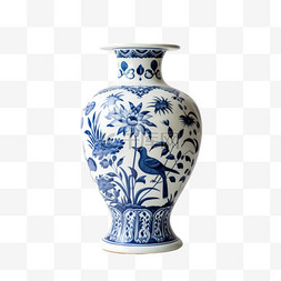 瓷器艺术花瓶元素立体免扣图案