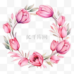 ai绘画郁金香花环元素立体免扣图