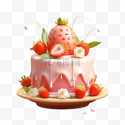 食物甜品装饰图片_蛋糕甜品甜点几何元素立体免扣图