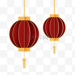 中式新年鎏金灯笼红色喜庆春节装