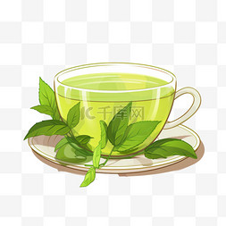 茶叶装饰图片_矢量茶叶喝茶元素立体免扣图案