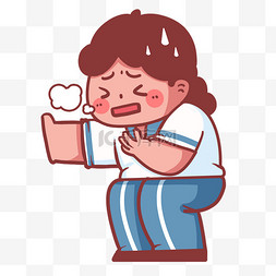 困难人物卡通医疗哮喘疾病科普个人vip和企业vip免费下载男孩打败困难