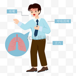 健康肺部图片_呼吸困难的职场人物
