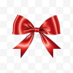 礼盒上图片_优雅的红色丝带和蝴蝶结别在白色