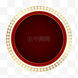 中式圆形边框春节新年装饰元素