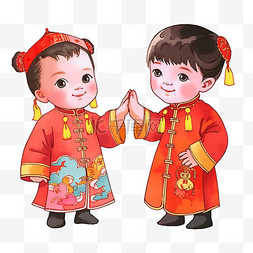 可爱的狮子头图片_新年年画卡通孩子简约手绘元素