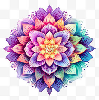 造型炫彩花朵元素立体免扣图案