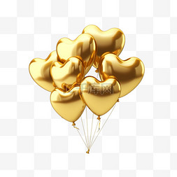 金色装饰立体图形图片_图形金色气球元素立体免扣图案