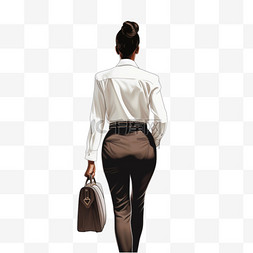 女商人背影图片_一个带公文包的黑人女商人的背影