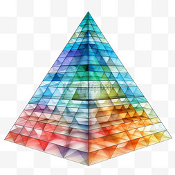 四棱锥图图片_装饰彩色四棱锥元素立体免扣图案